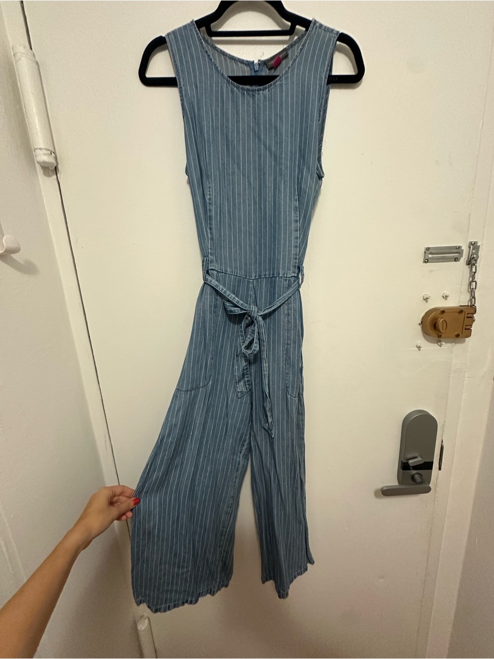 Vince Camuto Blue Stripe Jumpsuit